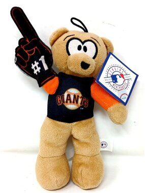 San Francisco Giants Plush Bear With #1 Fan Glove 10" Tall Tag intact #D48